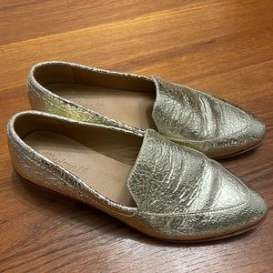 Madewell Frances Loafer in crackle metallic, Size 9